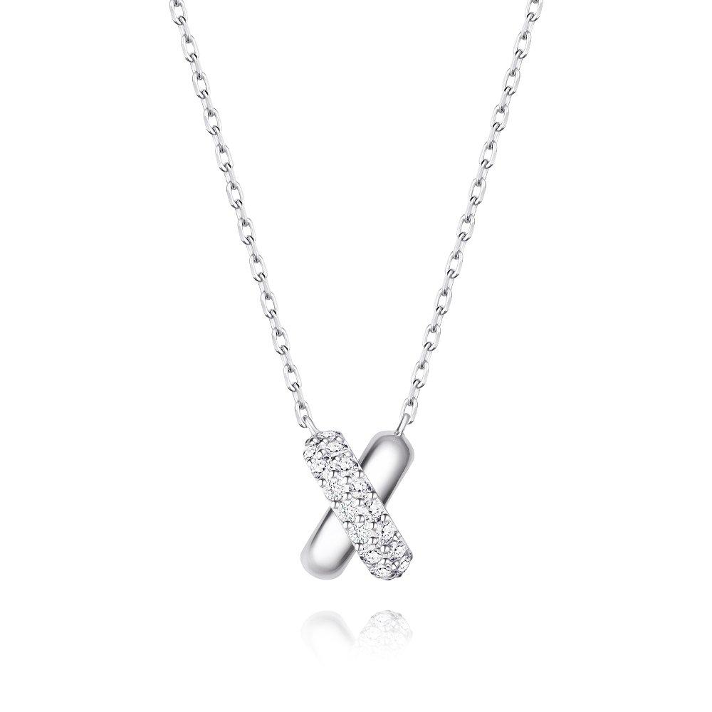 [Stonehenge]] Crossing Silver Cubic Necklace Sa24C67F