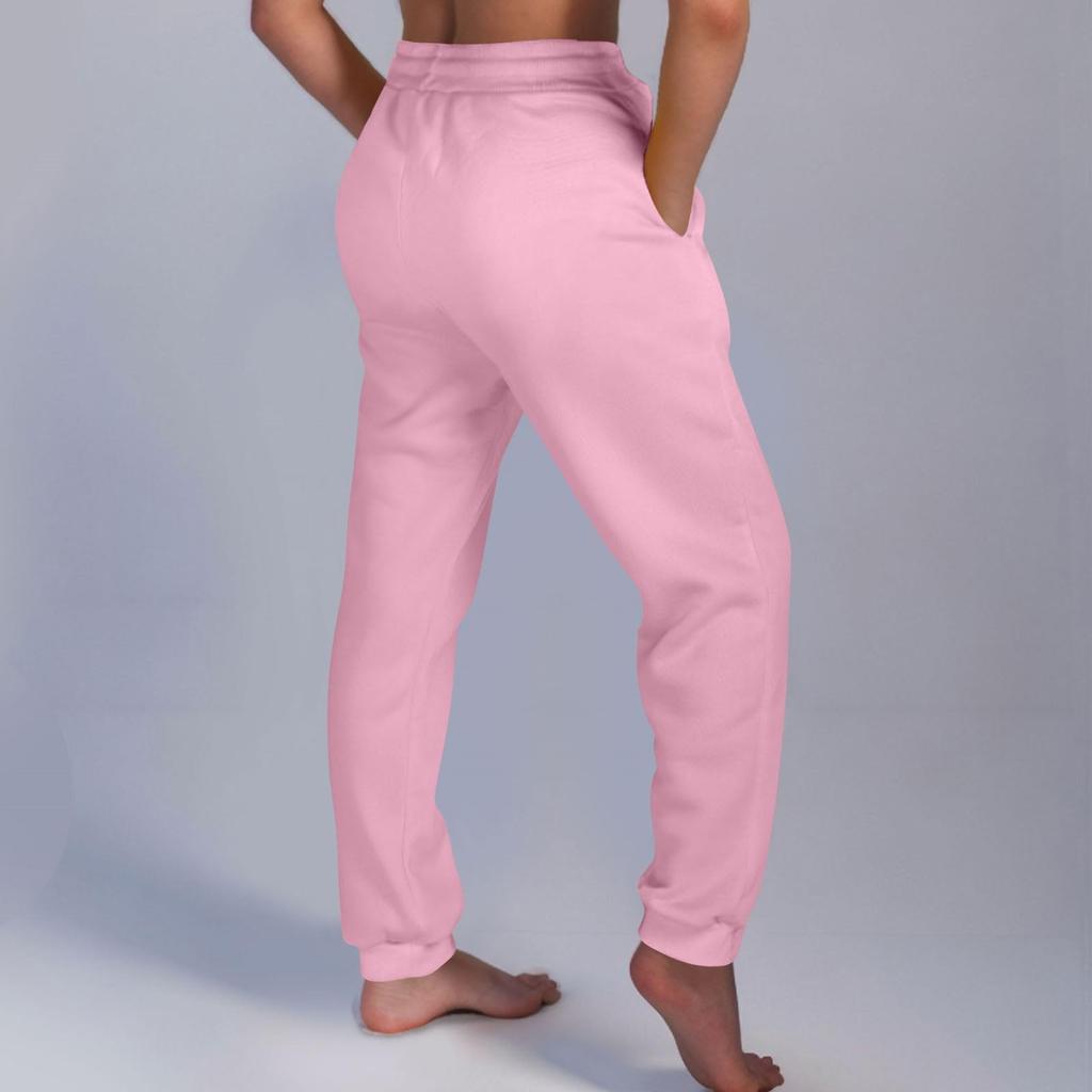 Women Elastic High Waist Pant Casual Active Fit Wide Leg Long Pants Trousers With Pockets