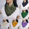 Fake Collar Flower Decoration Solid Color Knitted Scarf Soft Cozy Warm Dress FALSE Collar