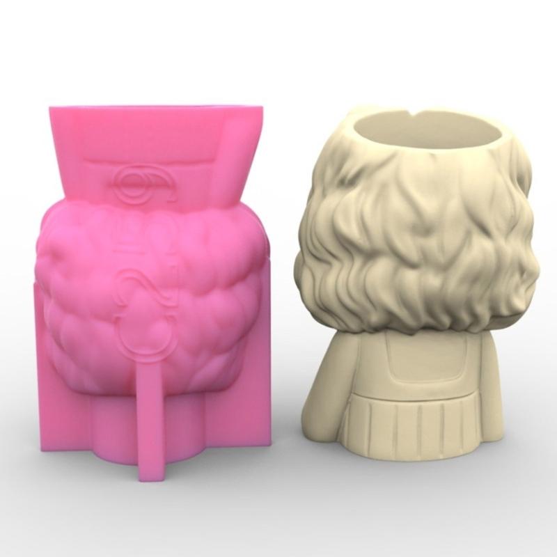 Силиконовая форма для цветочного горшка, бетонная цементная форма для горшка для растений, форма для цветочного горшка, форма для эпоксидной смолы, держатель для кистей для макияжа, форма-органайзер