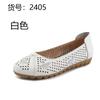 GKTINOO White Genuine Leather Ladies Breathable Summer Shoes Women Flats Slip-On Loafers Round Toe Soft Flat Shoes Casual