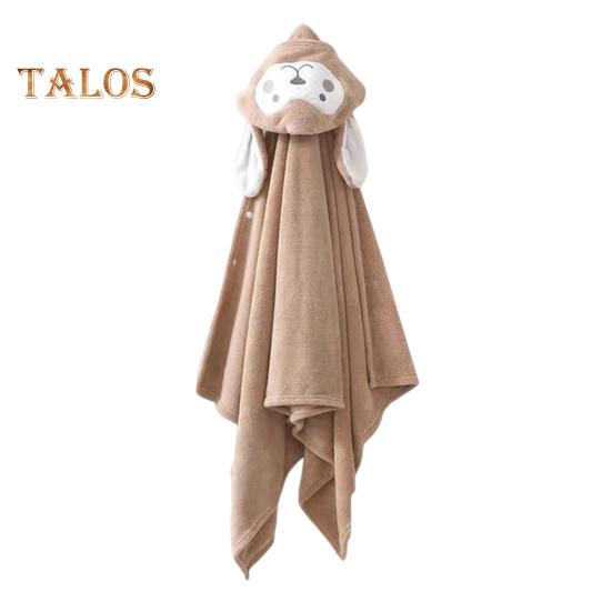 Детское полотенце с капюшоном, застегивающееся на пуговицы, впитывающий банный халат с изображением животных из мультфильмов, коралловый бархатный плащ, полотенце для девочек, мальчиков, малышей, для домашнего использования в бассейне