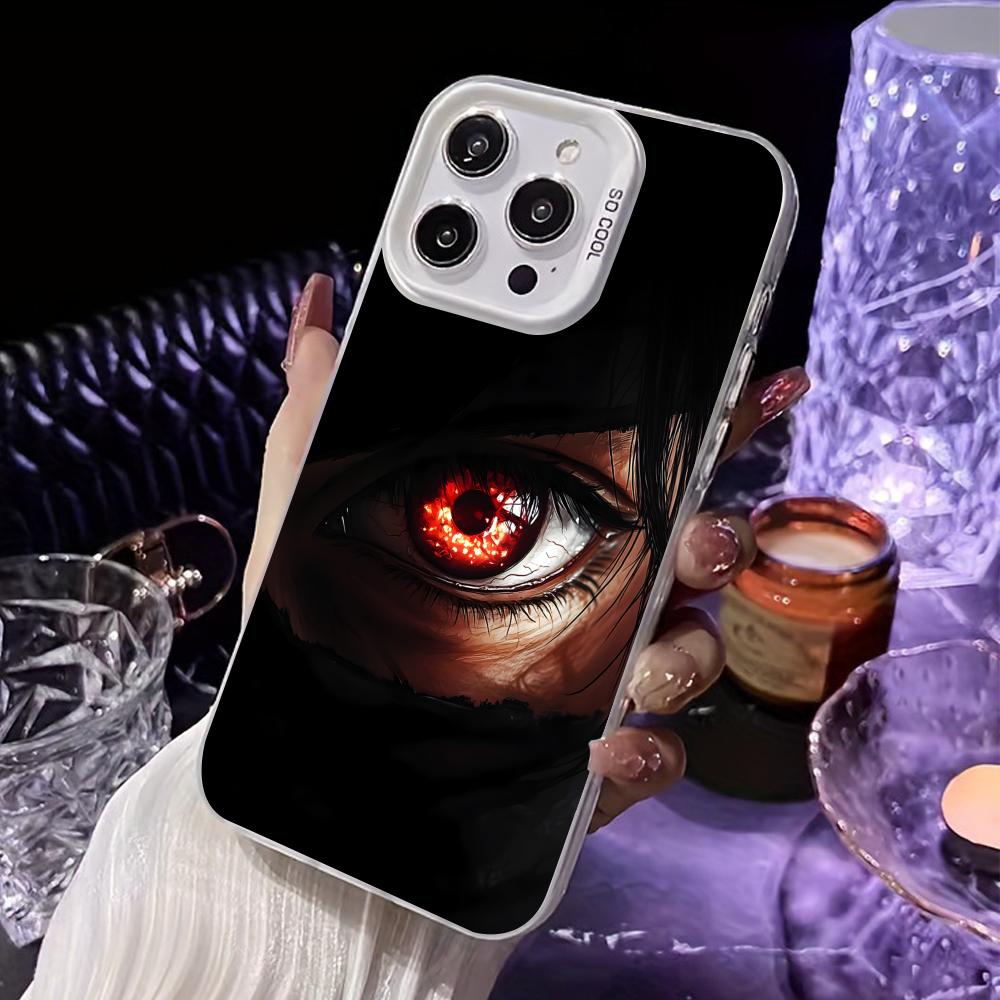 Anime Eyes Phone Case for iPhone 17 16 15 14 13 12 11 X XR XS Air Pro Max Plus White Colorful Silver Cover