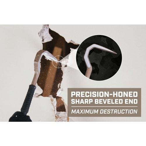 Spec Ops SPEC-D30PRY Tools 30-inch Wrecking Crowbar with Teardrop Nail Puller and Prybar End, High Carbon Steel, 3% Donation To Veterans, Black/Tan