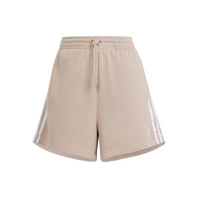 Оригинальные спортивные шорты Adidas с трехполосным цветовым блоком и drawstring для женщин, низ, бежевые IP0694