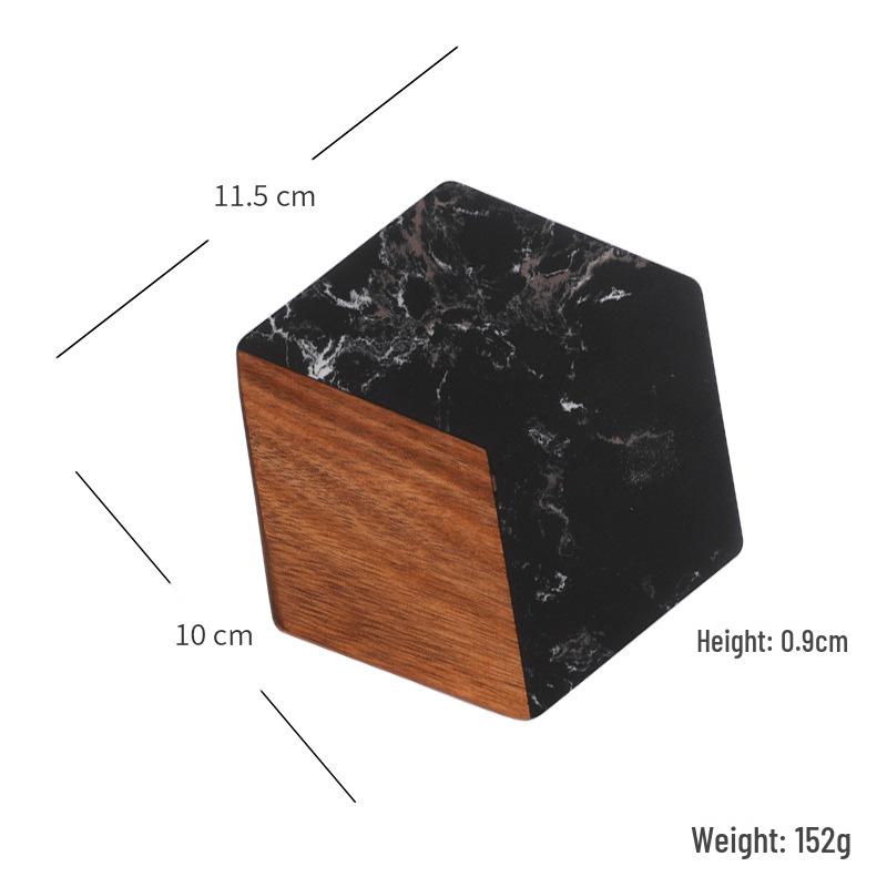 Acacia Wood Food Tray with Resin Marble Coaster - Perfect for Serving Tea, Bread, Fruit and Dinner