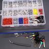 535PCS 26Type Pin Connectors Kit,Car Electrical Wire P 1/1.5/1.8/2.2/2.8/3.5mm Automotive Pin Connectors Kit Wire Removal Non-ulated Plug Male Female