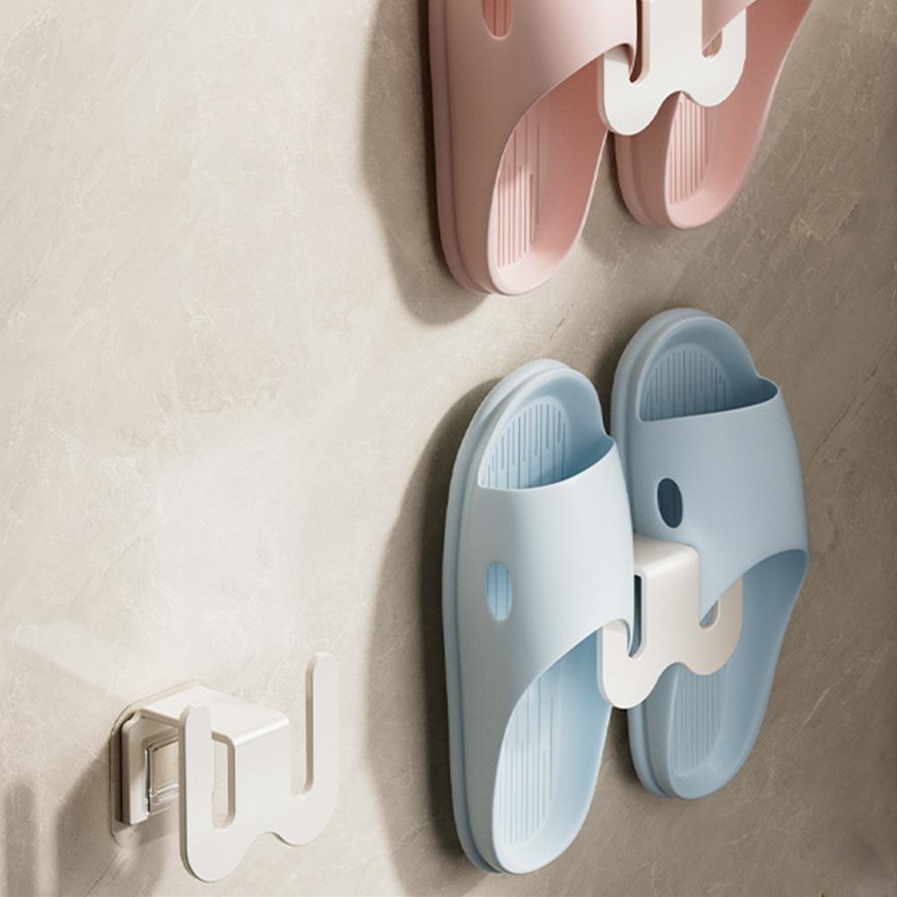 1/3pcs Wall Mounted Shoe Rack Non Perforated Simple Storage Racks Bathroom Door With Wall Bathroom Slipper Wall Mounted Hook