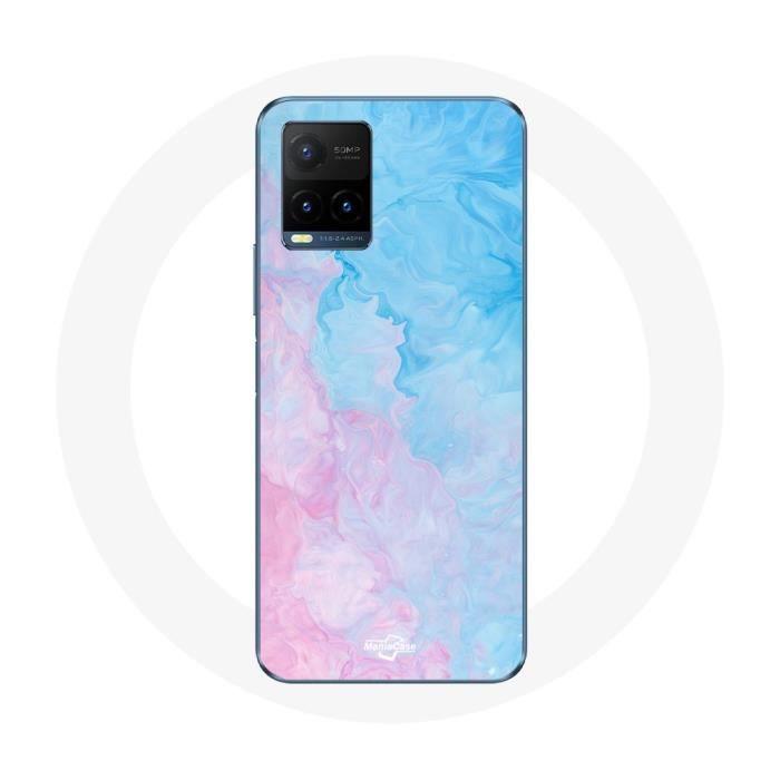 Coque pour Vivo Y21s 2021 / Y21 2021 Fond bleu rose