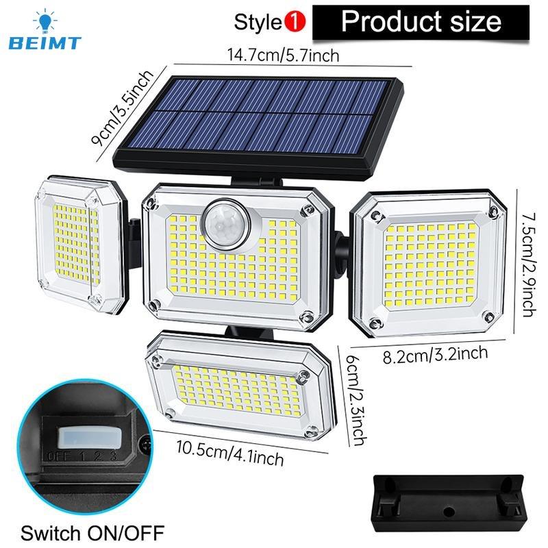 10000LM Solar Wall Lamp 122/333LED IP65 Solar Lamp Above 3000K, Indoor and Outdoor Waterproof Solar Lamp, Adjustable Lamp Holder Lighting Angle