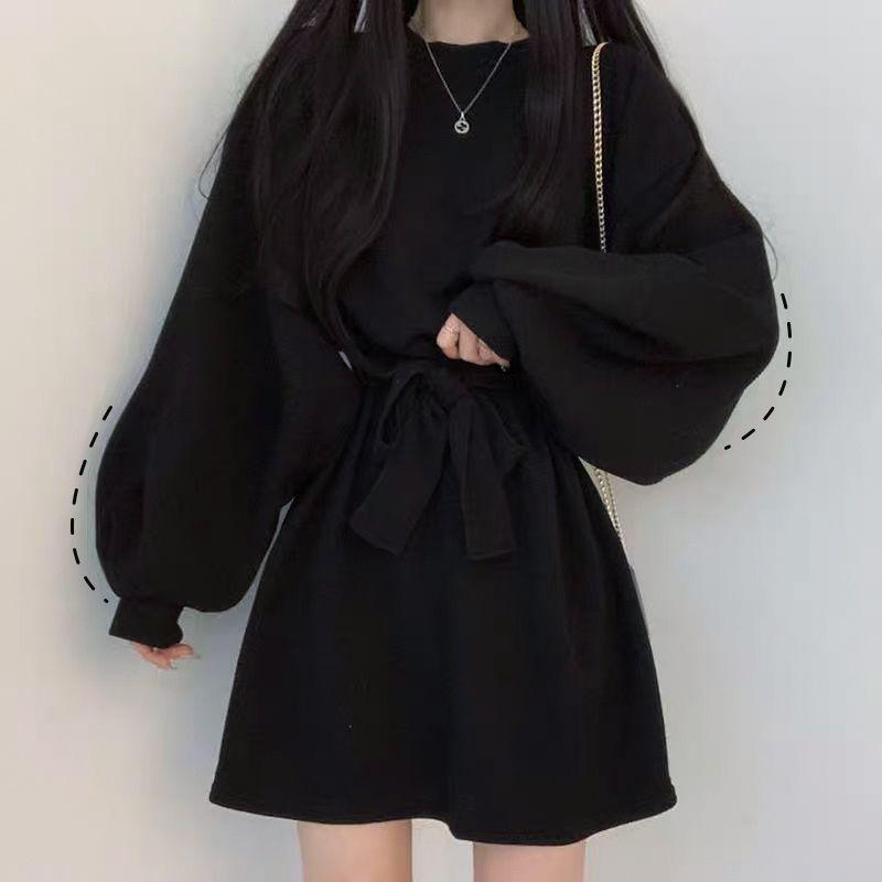 Платье А-силуэта на талии Осень Зима Лесной стиль Юбка первой любви Нежное Милое Студенческое платье Выше колена