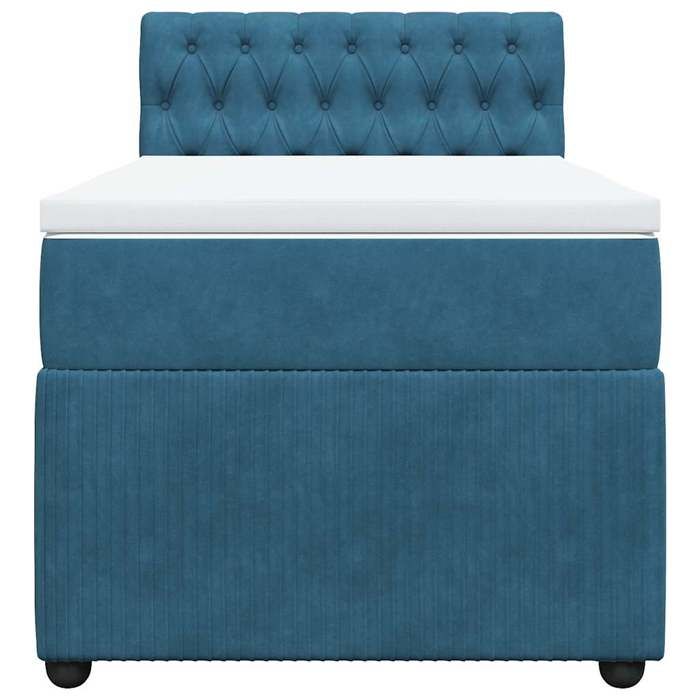 Maison Exclusive - Sommier à lattes de lit avec matelas bleu 90x200 cm velours