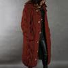 Women's Long Cardigan Hooded Monogram Sweater Knitted Coat