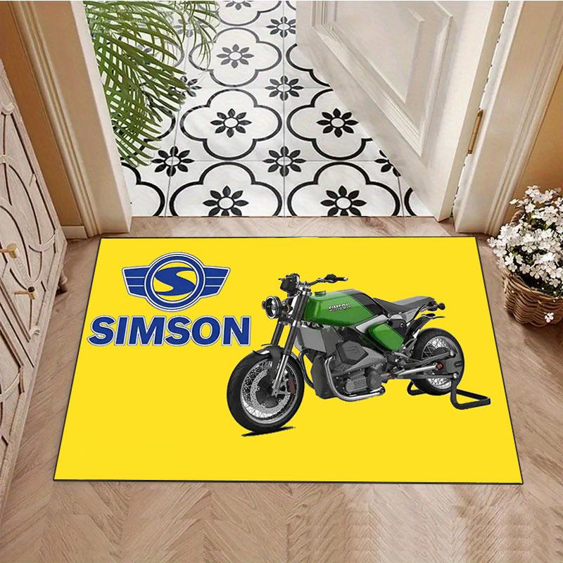 Simson Vintage Motorcycle Rug, suitable for living room, bedroom, game room, computer room and home décor.