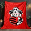 1PC Soccer Team Crest Design Printed Soft Flannel Blanket Throw for Adult Bedroom Living Room Sofa Camping Travel Fan gifts Christmas Gifts
