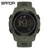 SANDA Calorie Pedometer Alarm Clock Waterproof Mountaineering Shockproof Multifunctional Smart Military Style Men's and Women's Watch