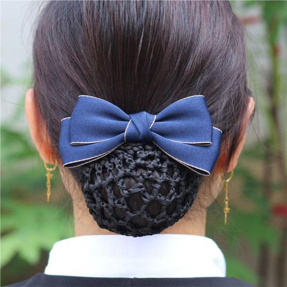 Headwear Bowknot Spring Clip Ribbon Nurse Hair Clip Sweet Hair Net Cover Hotel