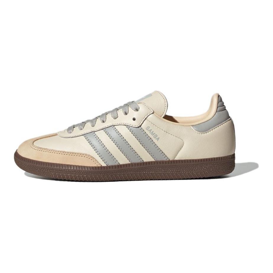 adidas Оригинальные SAMBA OG Износостойкие Низкие кеды для скейтбординга Женские Бежевые кроссовки JH7299