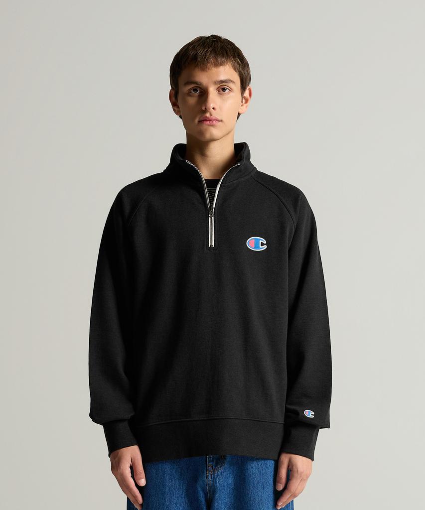 Champion Логотип Heritage Свободный крой Молния до середины Черный