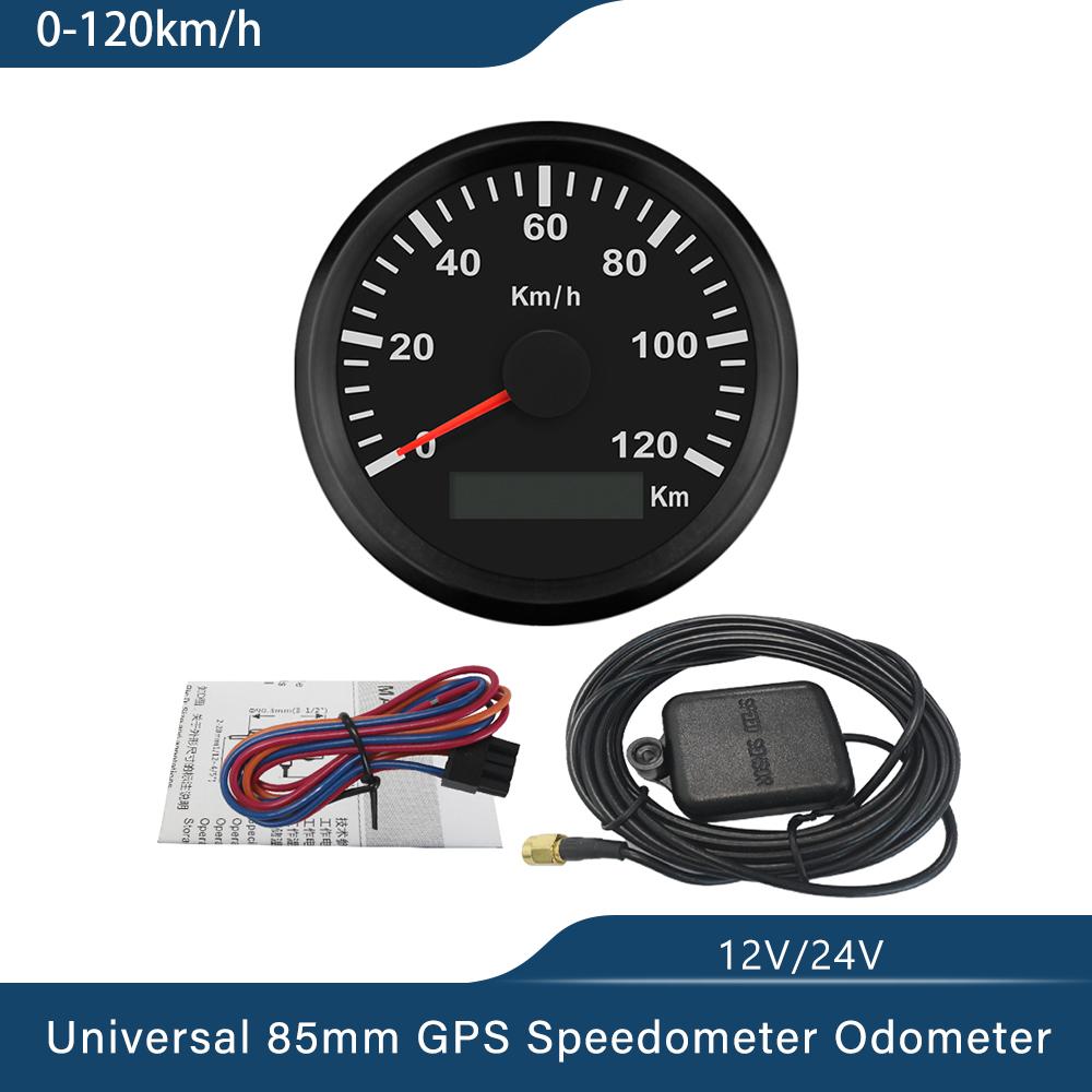 Универсальный GPS-спидометр 85 мм 120 км/ч 200 км/ч для Автомобиля Грузовика Лодки Мотоцикла Авто с Красной Подсветкой 12 В 24 В С GPS-антенной