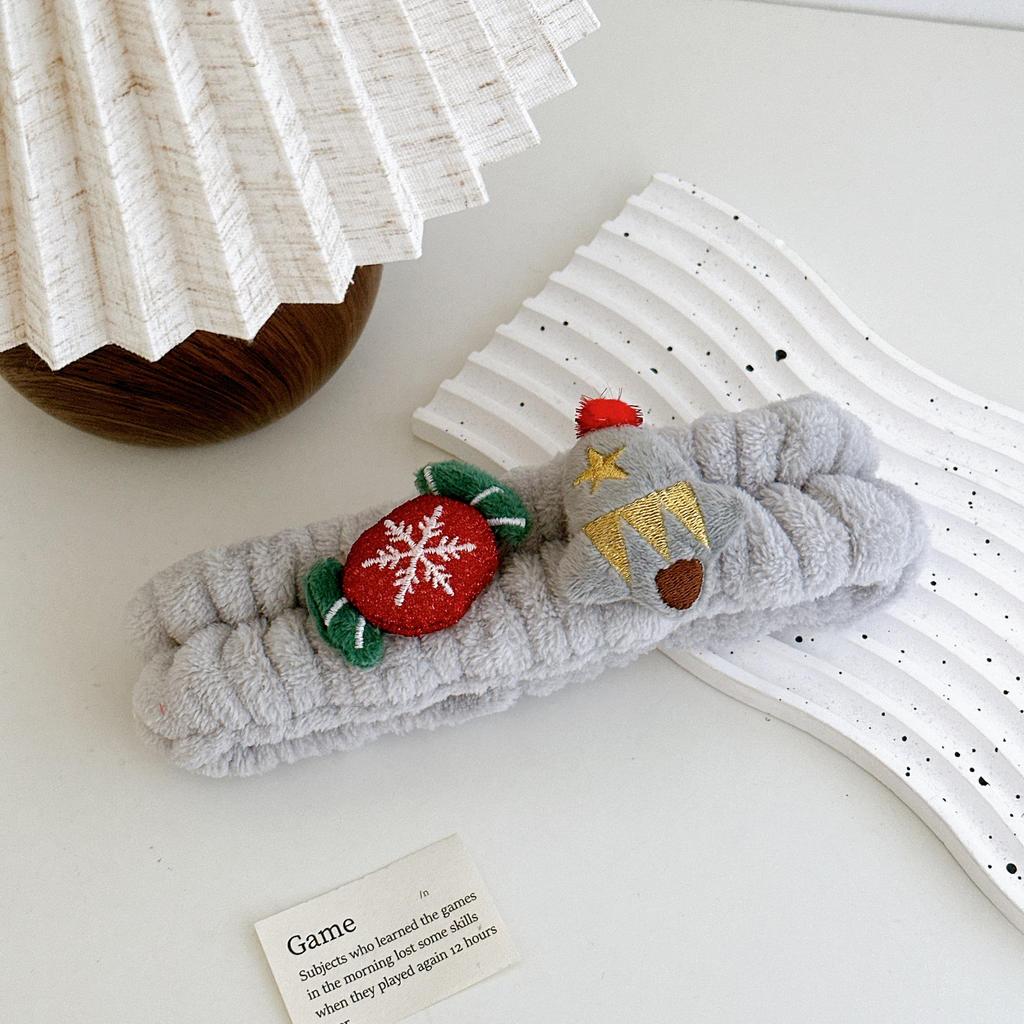 Рождественская плюшевая повязка на голову для макияжа для женщин