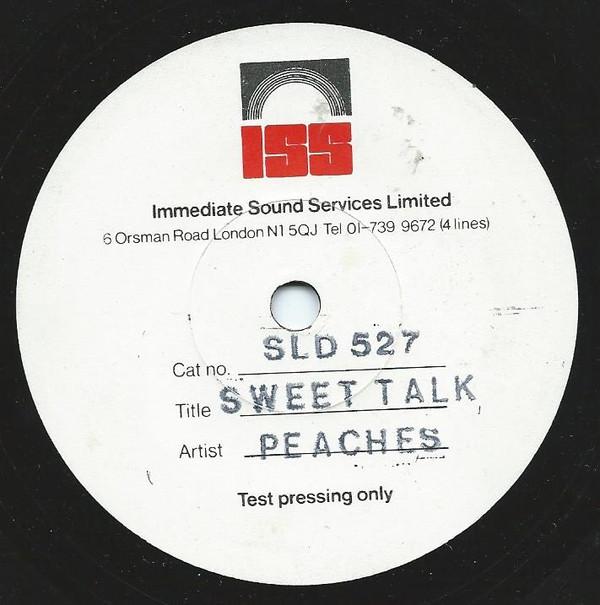 7-дюймовая пластинка PEACHES / DEVON IRIE - Sweet Talk SLD527 Starlight Recor UK Регги, Ска и Даб Б/у
