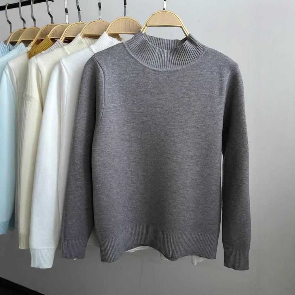 Женский свитер-полуводолазка из искусственного норкового флиса на осень и зиму