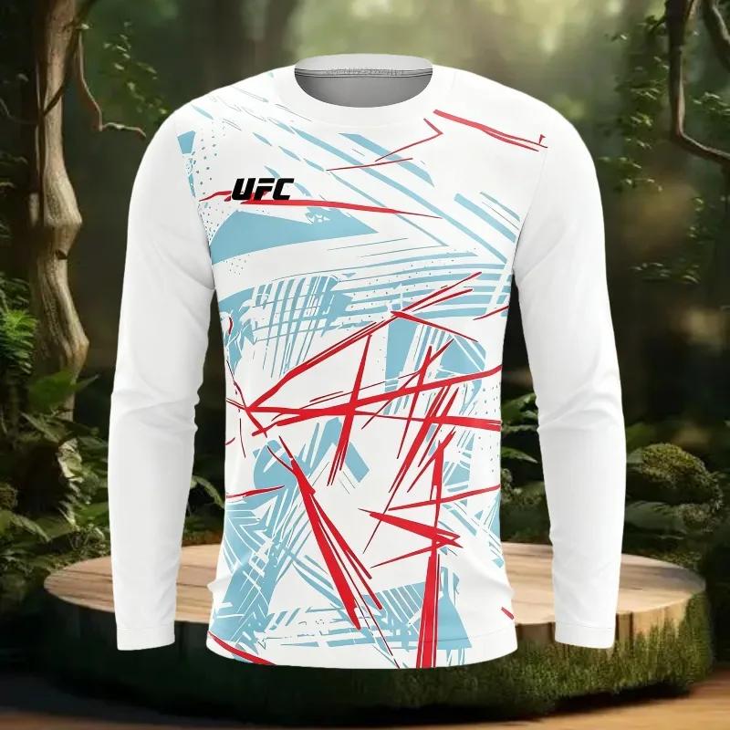 MOTO-UFC повседневная уличная одежда мужская футболка с длинным рукавом 2025 новый модный топ с 3D-печатью