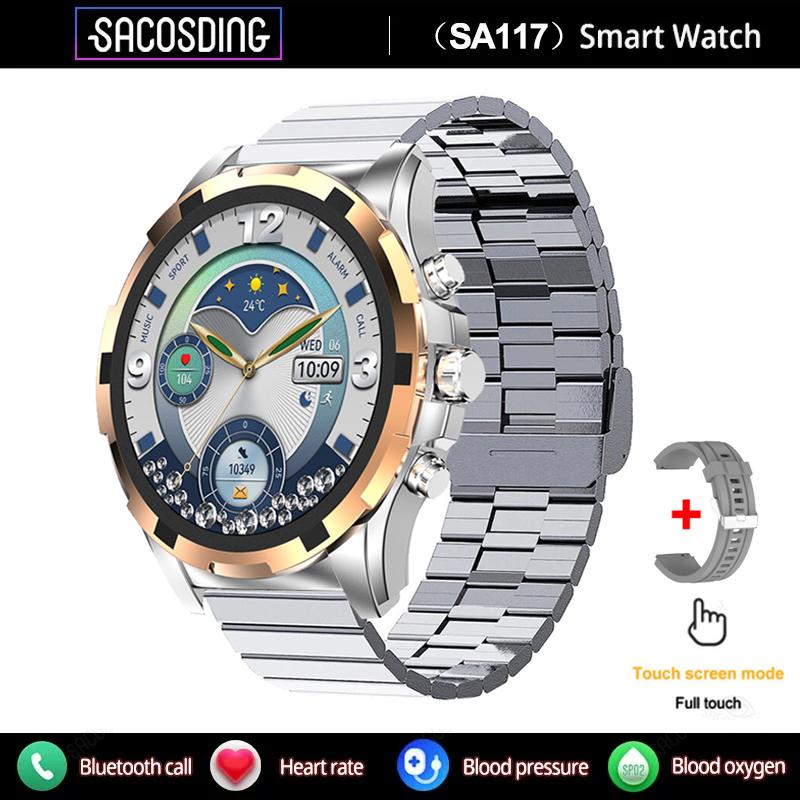 SACOSDING SA117 Smart Watch Always On Display NFC Bluetooth Call Voice Assistant 466*466 AMOLED Screen Sports Fitness Smartwatch