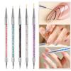 Кисти для дизайна ногтей, набор из 5 двухсторонних кистей для акриловых ногтей 5/7/10/12/15 мм, кисти-лайнеры для ногтей и доттеры для французского маникюра