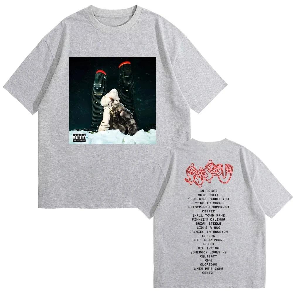 Unisex Women Hip Hop Fashion Oversized T Shirt Rapper PARTYNEXTDOOR Drake SSS4U Some Sexy Songs 4 U Album Graphic Printed Tshirt