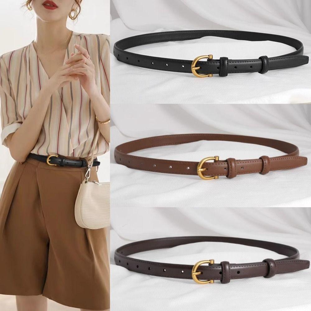 Jeans Decor Pu Waistbands Thin Trouser Decoration Retro Women Belt  Daily