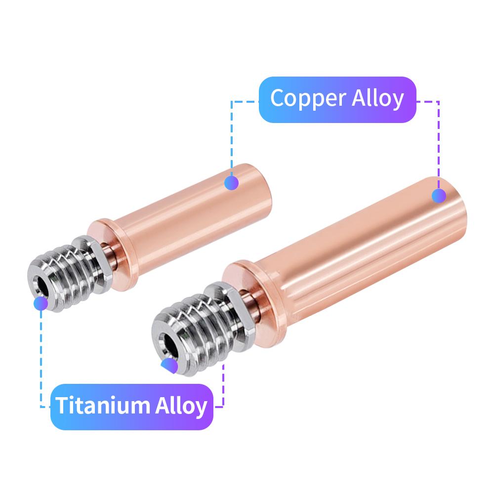Top Quality V5 Throat Titanium Alloy Copper Throats V5 Bi-Metal Heatbreak For ANYCUBIC Mega Vyper Chiron Hotend Extruder