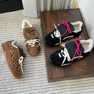 Кожаные женские зимние новые бархатные теплые женские повседневные универсальные спортивные женские туфли