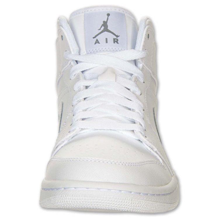 Кроссовки Air Jordan 1 Mid White Мужские Белый-Белый 554724-100