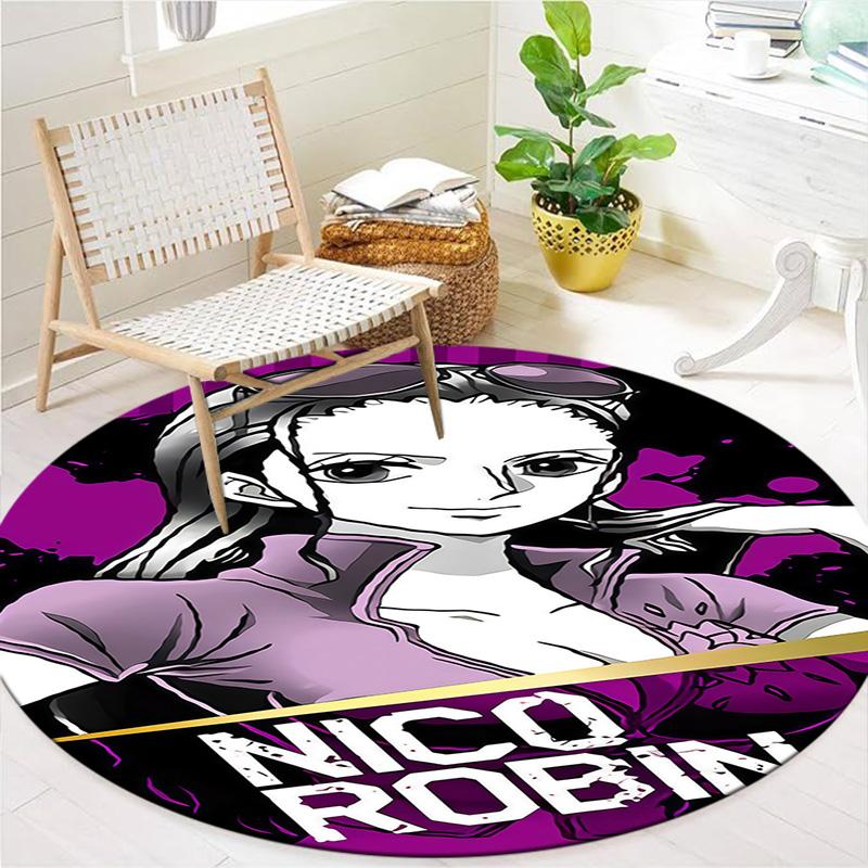 Nico Robin Round Area Rug Carpet Rug For Living Room Bedroom Sofa Playroom Decor Nonslip Floor Mat