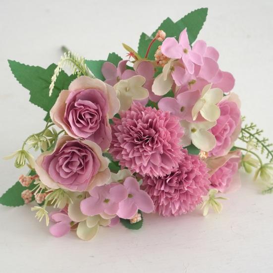 Искусственный цветок розы со стеблем, реалистичный центральный элемент для домашнего офиса, свадебный искусственный