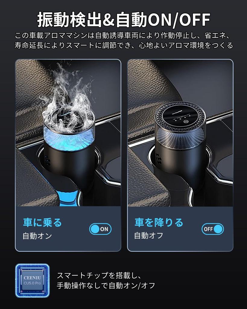P51 Ароматизатор для автомобиля, Ультразвуковой распылитель, Автомобиль, Автомобиль, Бесшумный, Автоматическое включение/выключение,