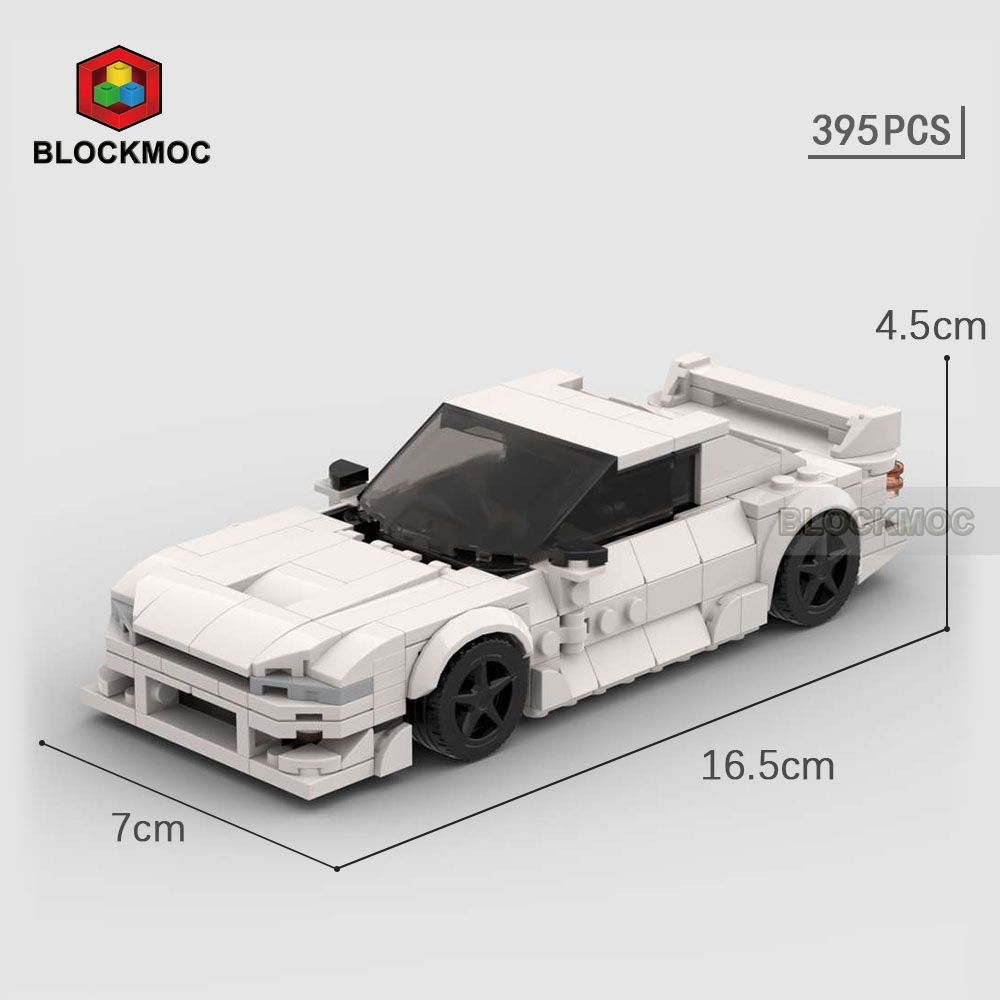 MOC Блоки JDM Быстрый и Яростный Skylinec Gtr R34 S14 350Z R32 GT-R 240z Initial D Гоночный Спортивный Автомобиль Speed Racer Блоки Игрушки Мальчики