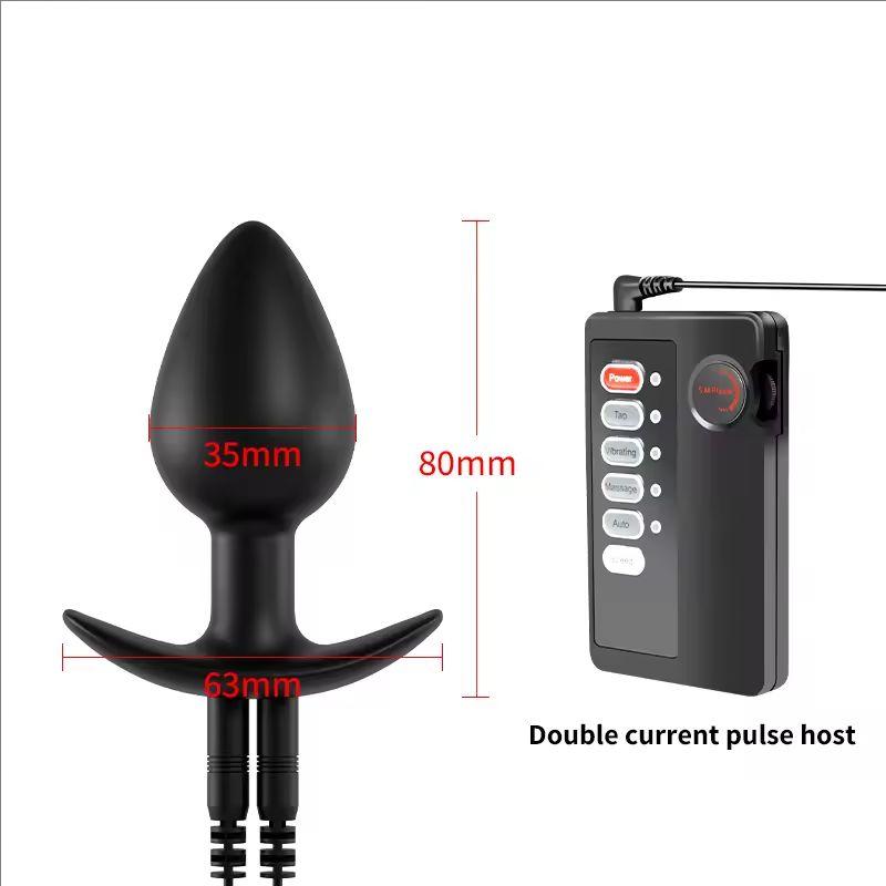 Вибратор с электрошоком Женский силиконовый анальный плаг Беспроводной пульт Мужской массаж простаты Товары для взрослых Анальная мастурбация Секс-игрушка