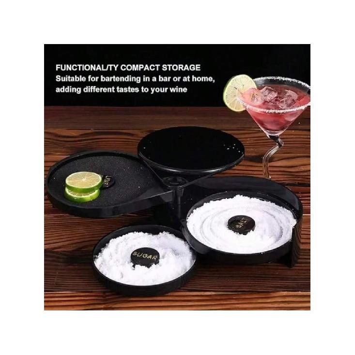 3-layer ABS Rotating Cocktail Seasoning Box Bar Wine Accessories Mixed Salt and Sugar Box Bar Bartender Mixer Toolbox 5