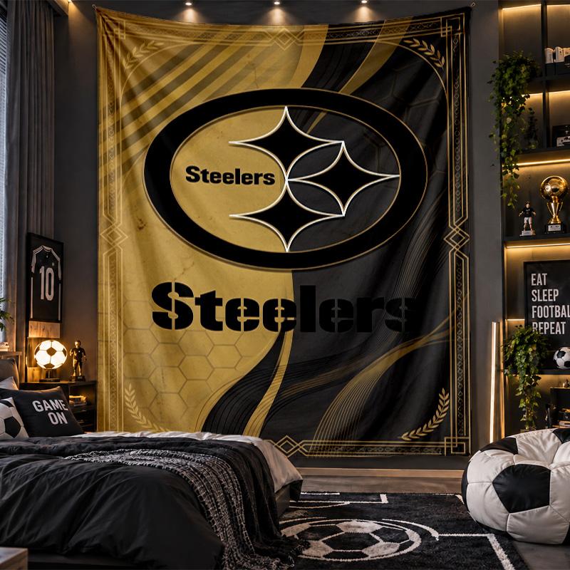 Настенный гобелен с принтом Pittsburgh Steelers, тканевое панно для гостиной, спальни, домашнего декора