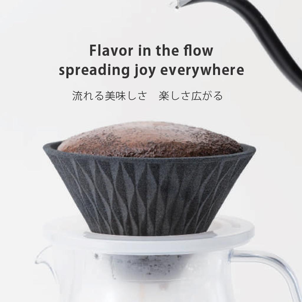 COFIL Flow Waveform Ceramic Coffee Filter Dripper with Special Base Peacock Green Green Made In Japan 13904301