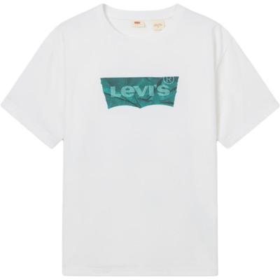 Levis Удобная Повседневная Футболка с Логотипом Круглый Вырез Короткий Рукав Мужские Футболки Белый 001AM-0004