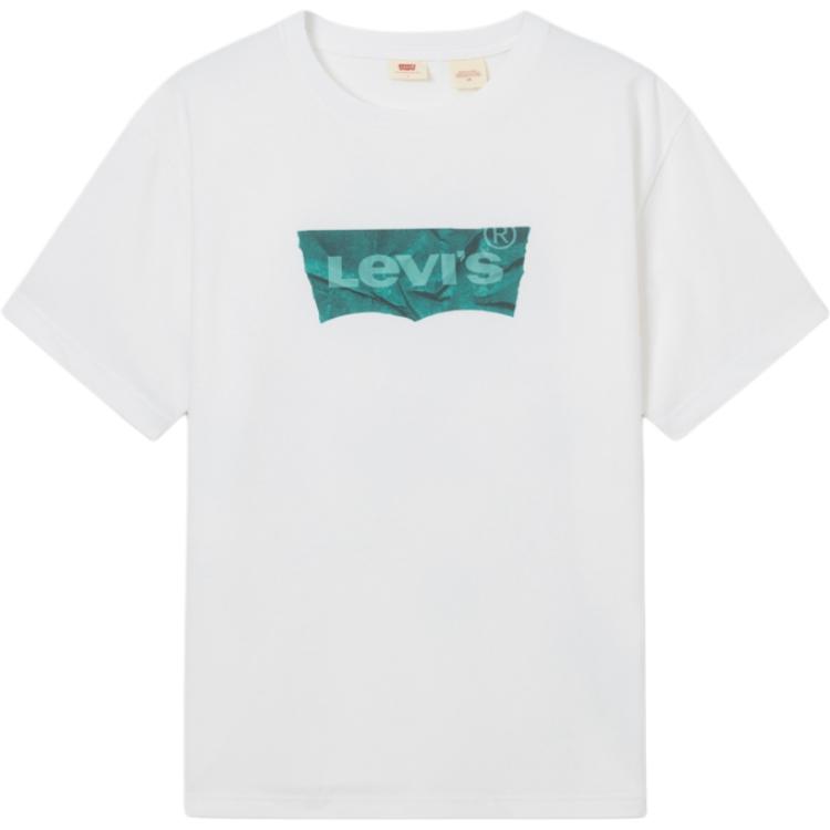 Levis Удобная Повседневная Футболка с Логотипом Круглый Вырез Короткий Рукав Мужские Футболки Белый 001AM-0004