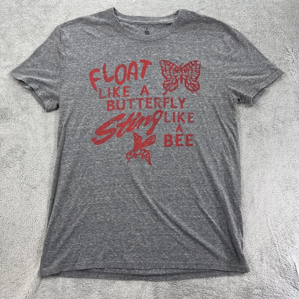 Muhammad Ali T Shirt Mens Medium Gray Float Like A Butterfly Sting Like A Bee