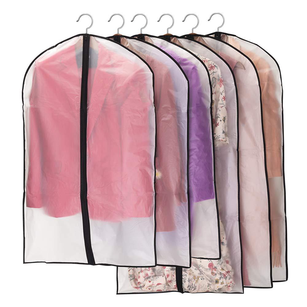 5pcs/set Transparent Clothing Covers Garment Suit Dress Jacket Clothes Coat Dustproof Cover Protector Travel Bag Dust Cover