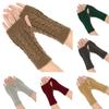 Unisex Knitted Wool Fingerless Cycling Gloves with Faux Sleeves for Autumn/Winter