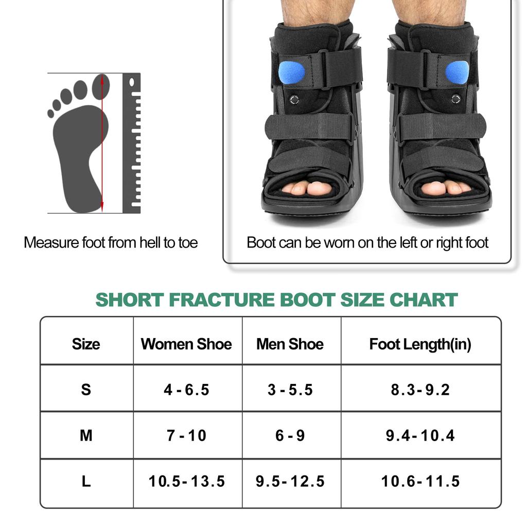 Air Walking Boot Fracture Boot Short Walker Protective Boot Fits Left or Right Foot Ankle for Injuries Fractures Sprains