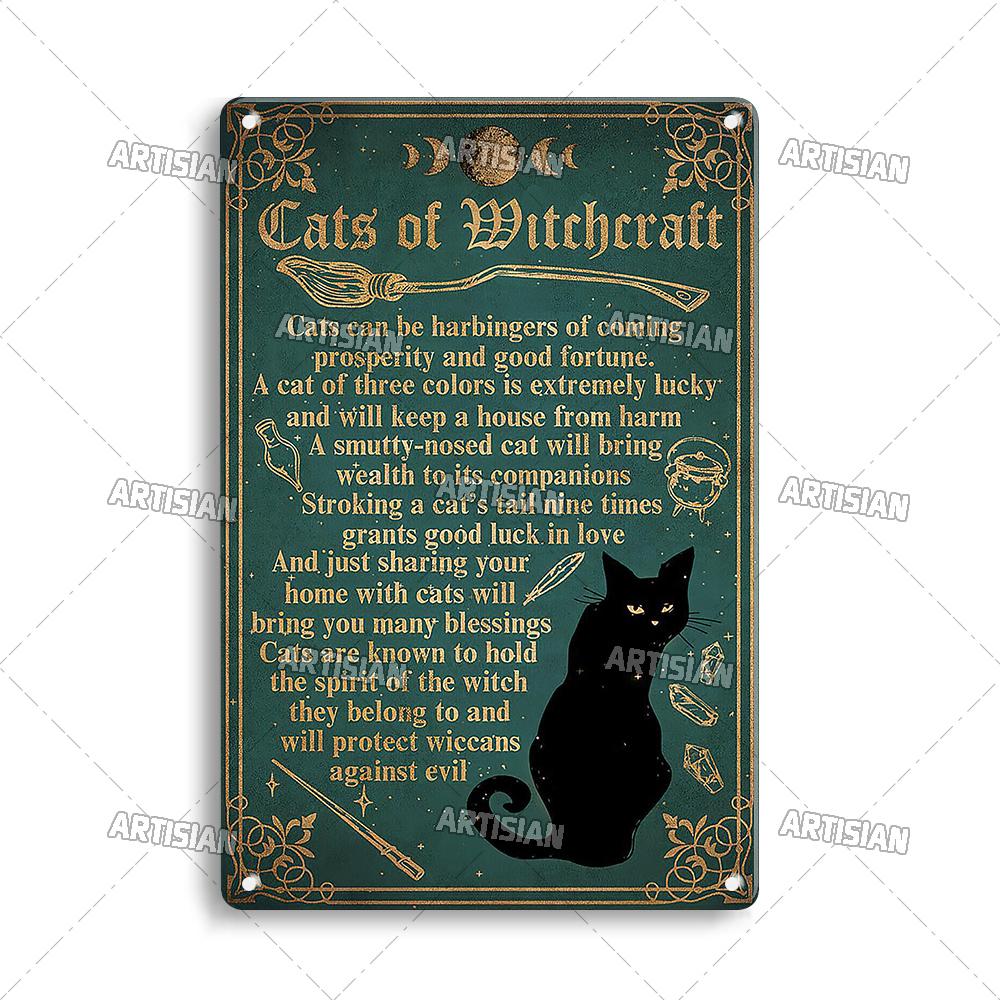 Mfoever  Художественный Забавный Питомец Ретро Металлическая Вывеска Salem Sanctuary Кот Винтажная Декоративная Жестяная Табличка Бар Паб Клуб Дом Мужская Берлога Настенный Декор